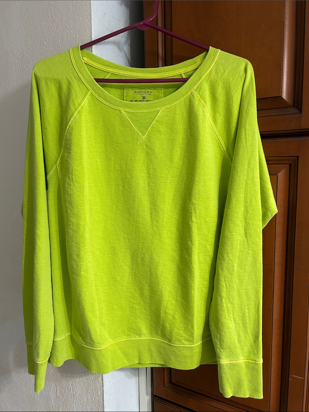 Sonoma Neon Lime Crew Sweatshirt - Women's Bright Green